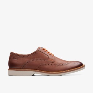 Clarks Atticus LT Limit Dark Tan Leather Dark Brown | WR3082945