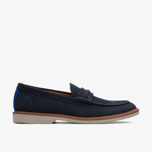 Clarks Atticus Slip Navy Suede Navy | PI0816397