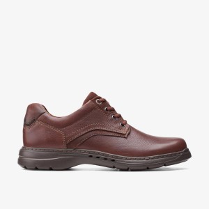 Clarks Brawley Pace Mahogany Leather Mahogany | QI4158926