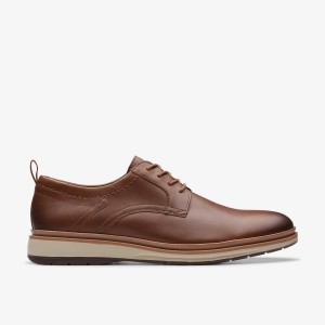 Clarks Chantry Lo Dark Tan Leather Dark Brown | XQ2795610