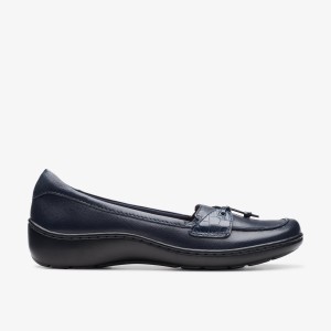 Clarks Cora Haley Navy Leather Navy | WO4601953