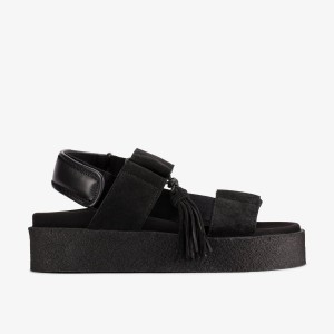 Clarks Crepe Sandal Black Black | WL9517084