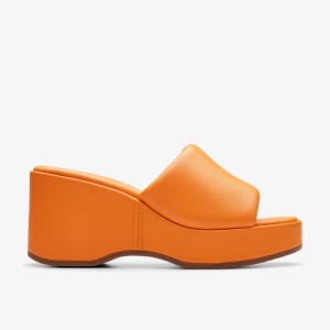 Clarks Manon Glide Orange Leather Orange | BA2358790