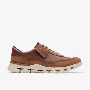 Clarks Nature X One Dark Tan Leather Dark Brown | WU1642807