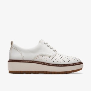 Clarks Orianna Move Off White Leather White | DX9751834