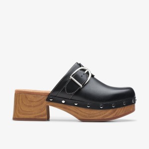 Clarks Sivanne Sun Black Leather Black | KQ3846572