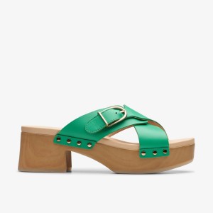 Clarks Sivanne Walk Green Leather Green | SE0184972