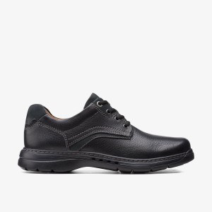 Clarks Un Brawley Pace Black Leather Black | MF5148907