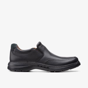 Clarks Un Brawley Step Black Leather Black | WA4197325