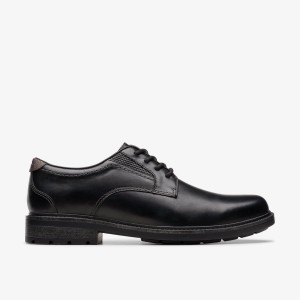 Clarks Un Shire Low Black Leather Black | SZ0932465