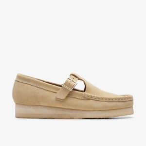 Clarks Wallabee T-Bar Maple Suede Maple | TJ9407536