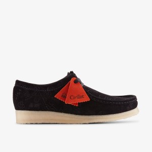 Clarks Wallabee X Civilist Black Deboss Black | OJ9157340