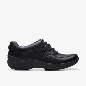 Clarks Wave Range Black Leather Black | GT2305648