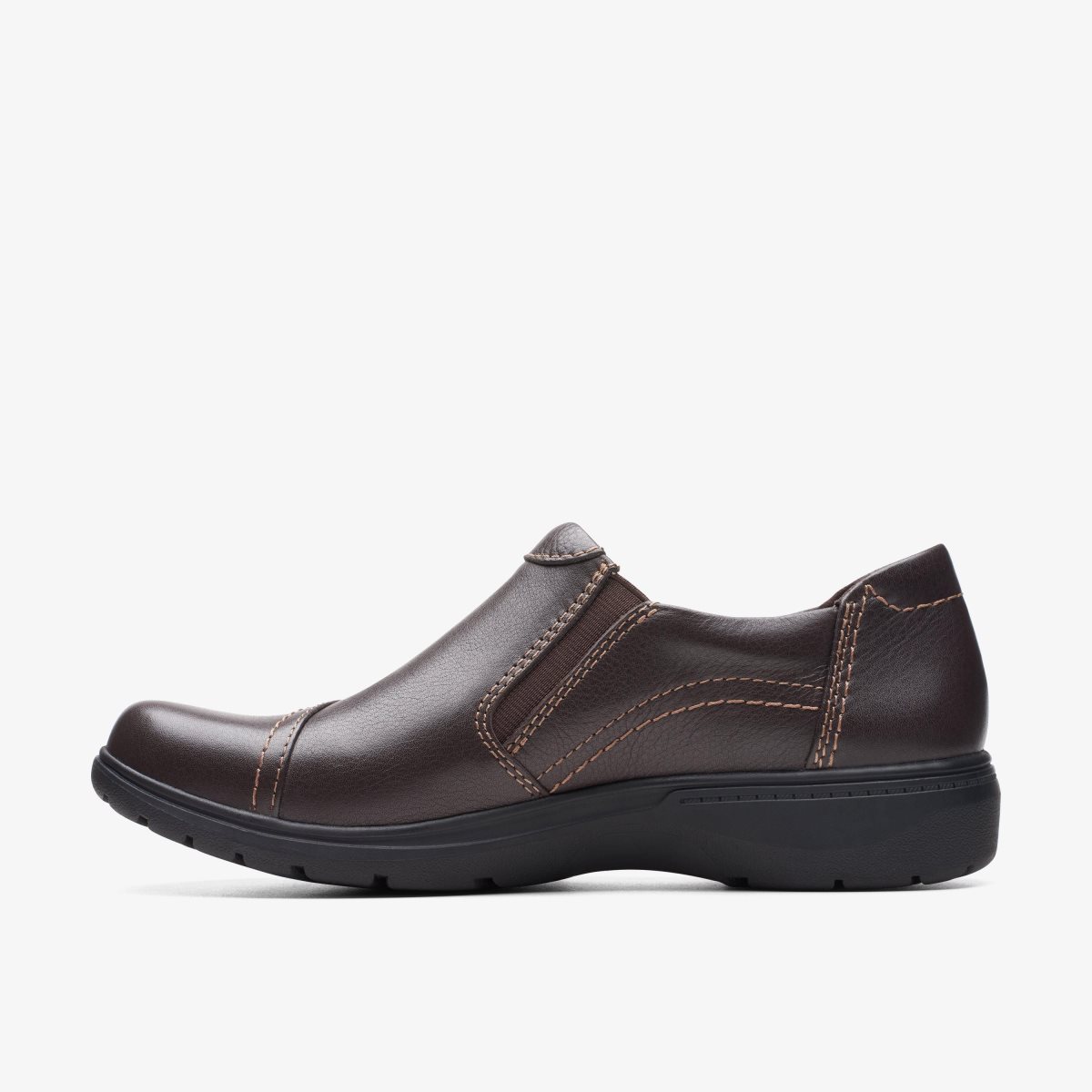 Clarks Carleigh Ray Dark Brown Leather Dark Brown | YF4578623