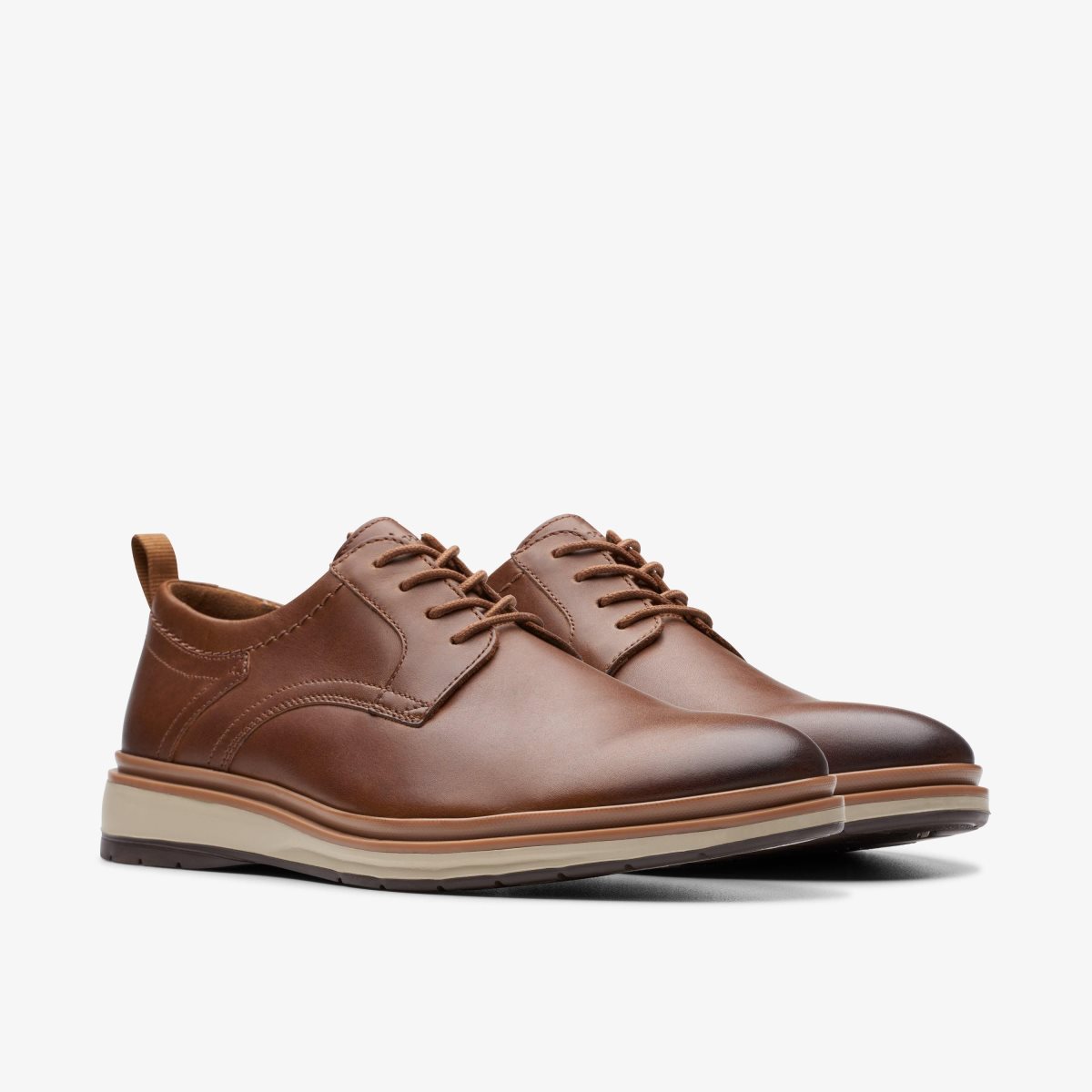 Clarks Chantry Lo Dark Tan Leather Dark Brown | XQ2795610