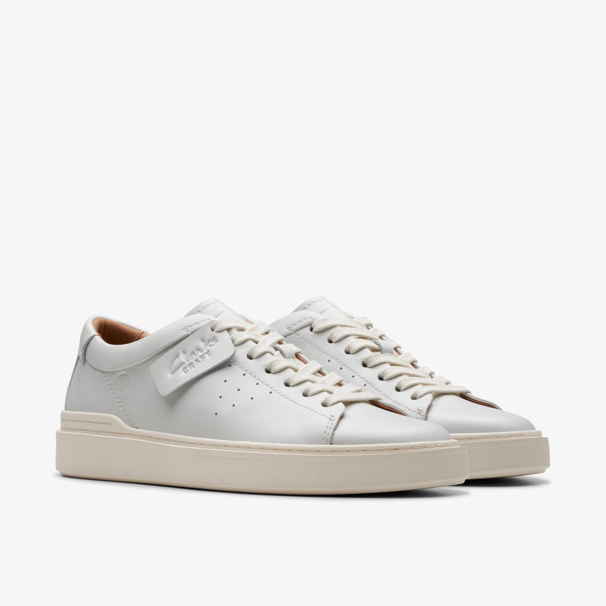 Clarks Craft Swift White Leather White | EB4807162