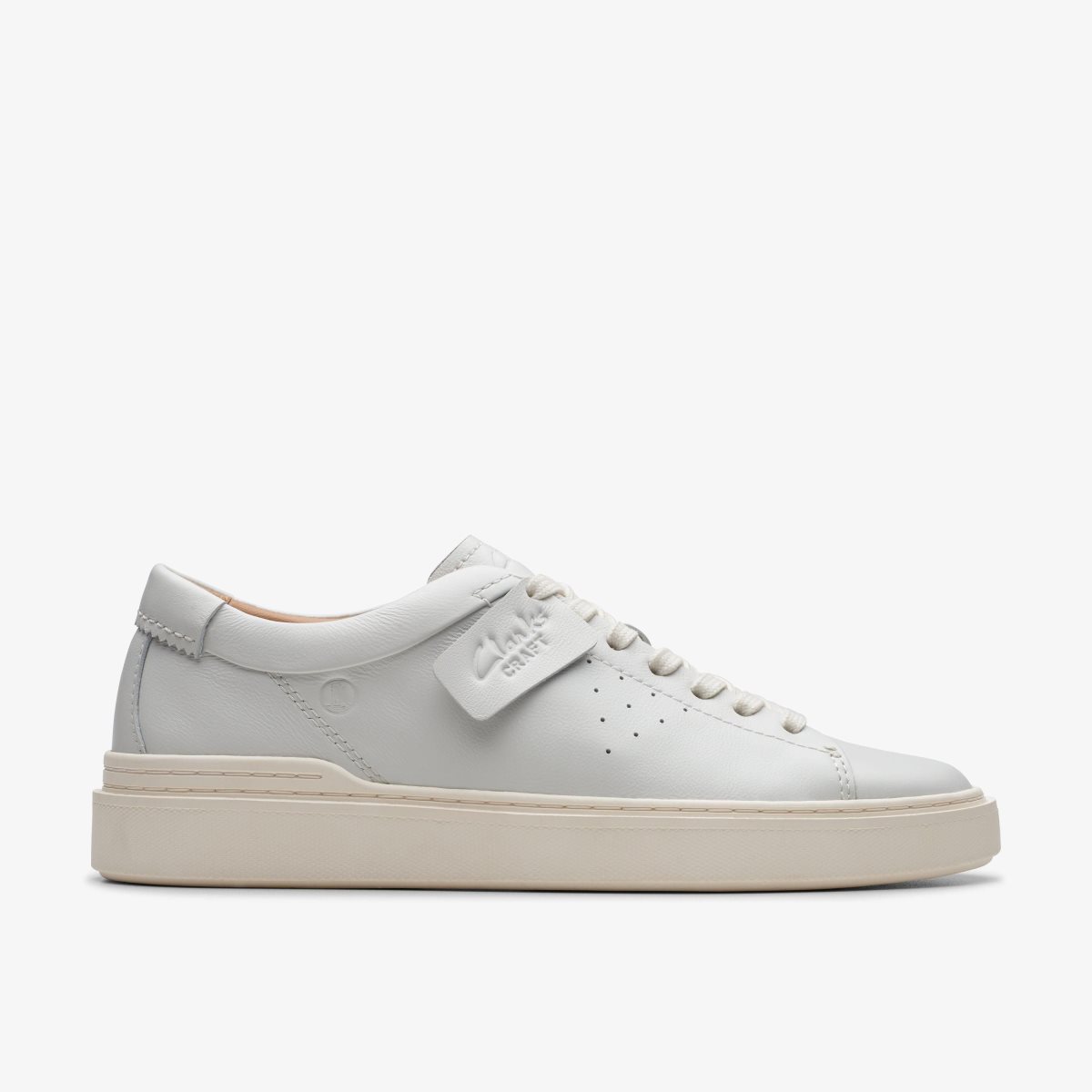 Clarks Craft Swift White Leather White | EB4807162