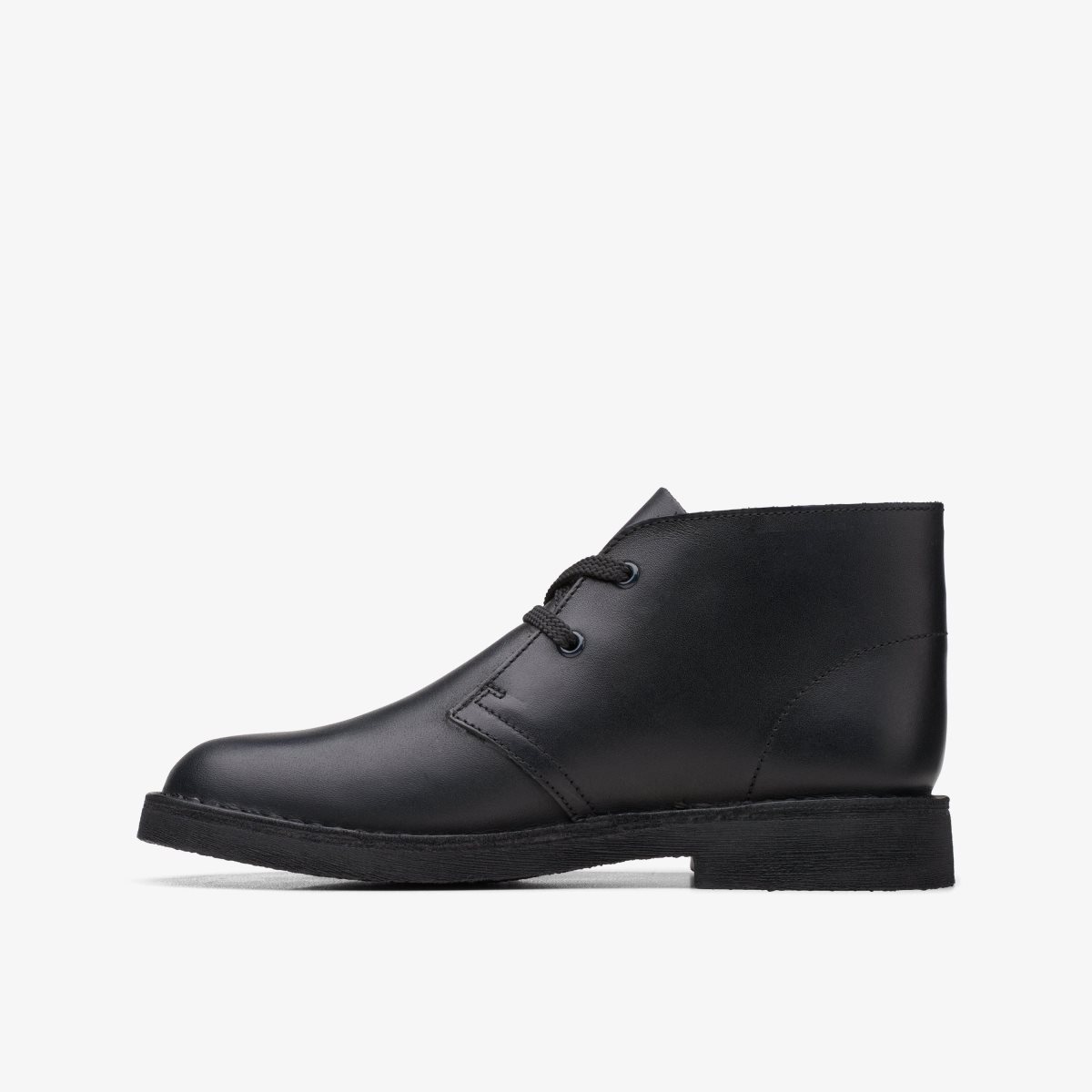 Clarks Desert Boot Older Black Leather Black | LD1897502