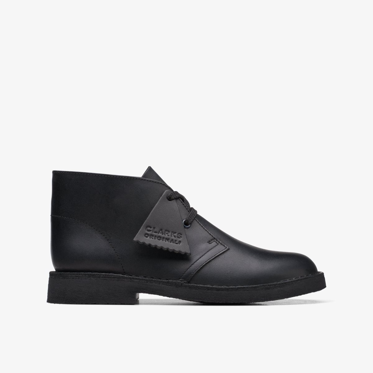 Clarks Desert Boot Older Black Leather Black | LD1897502