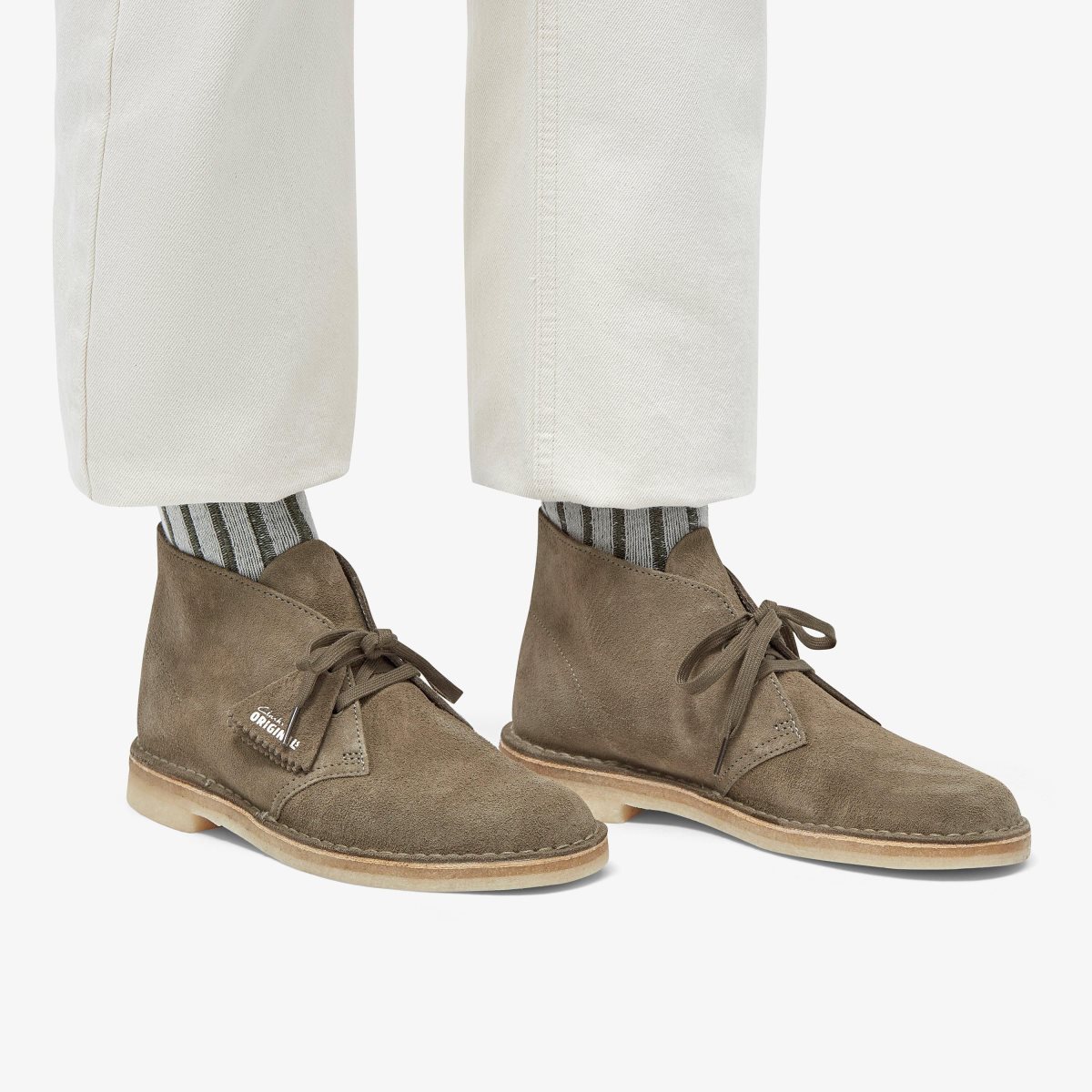 Clarks Desert Boot Pale Khaki Suede Khaki | YT6451730