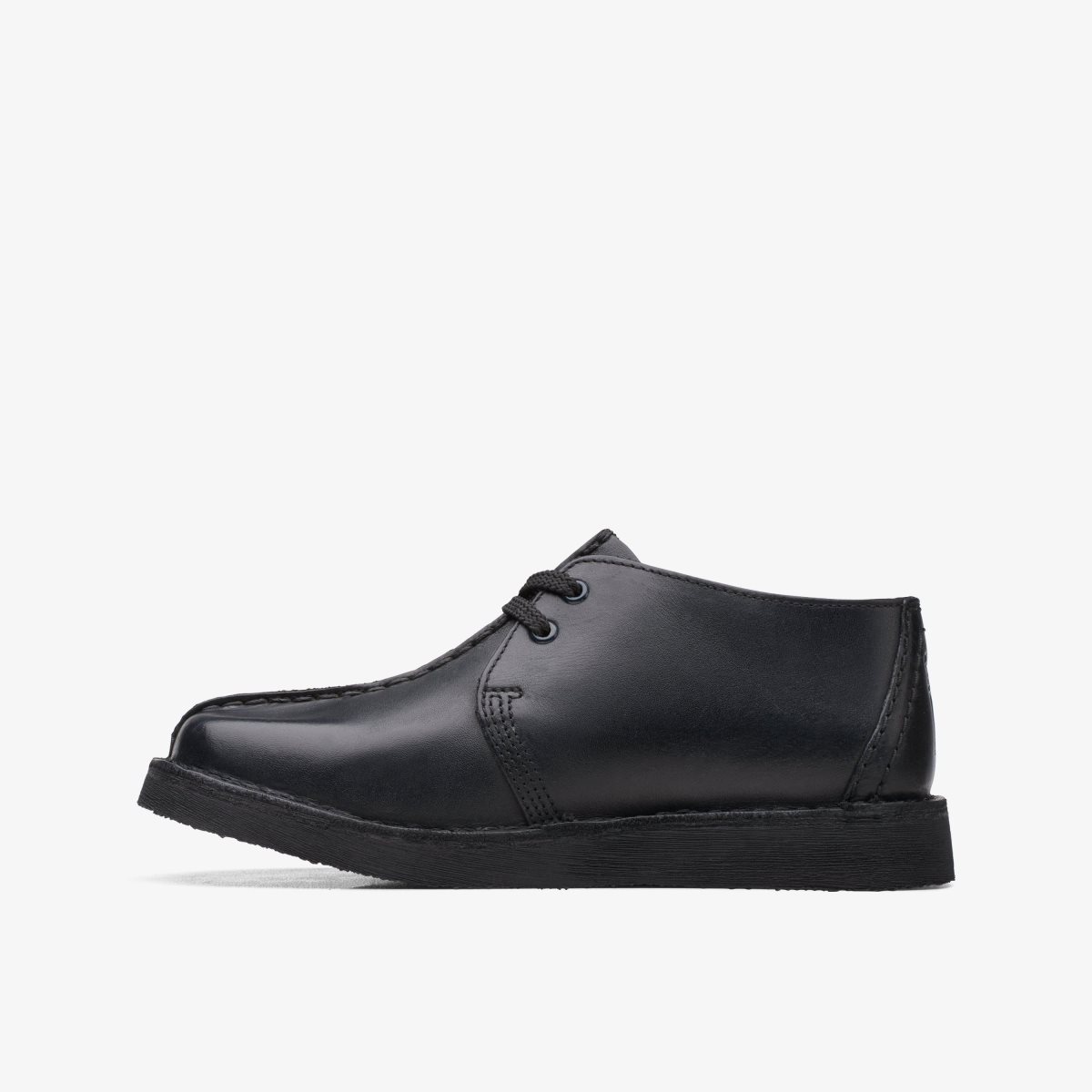 Clarks Desert Trek Older Black Leather Black | HY6795213