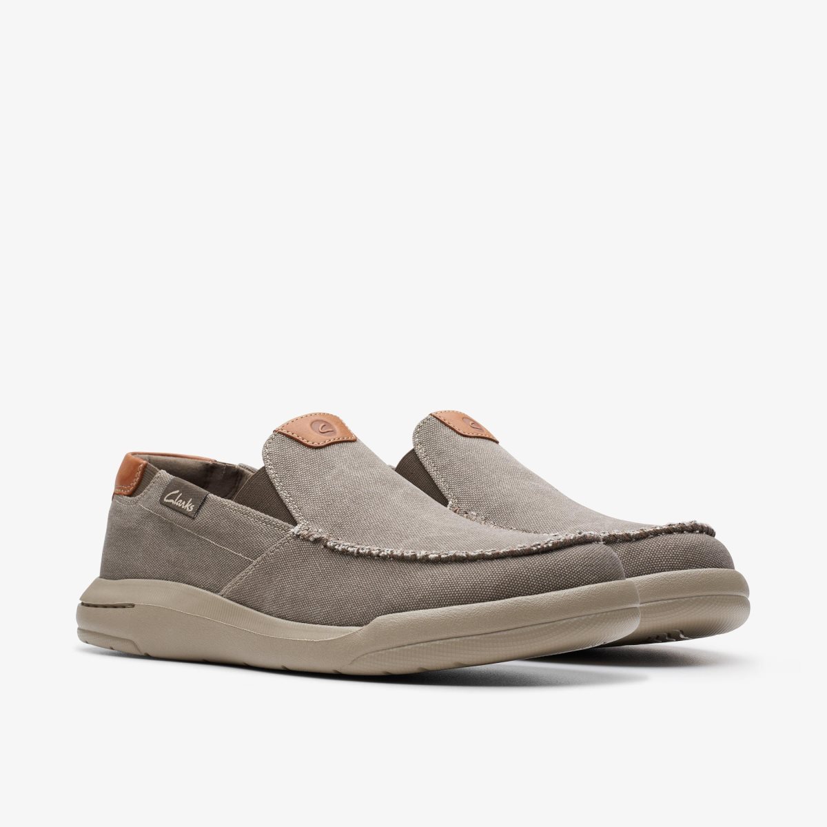 Clarks Driftlite Step Taupe Canvas Grey Brown | RB5736849