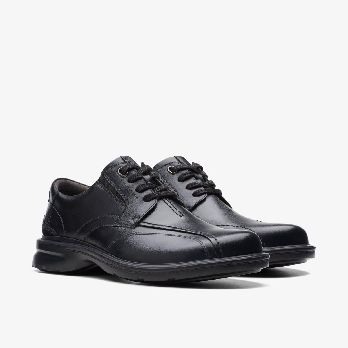 Clarks Gessler Lace Black Leather Black | KR6234805