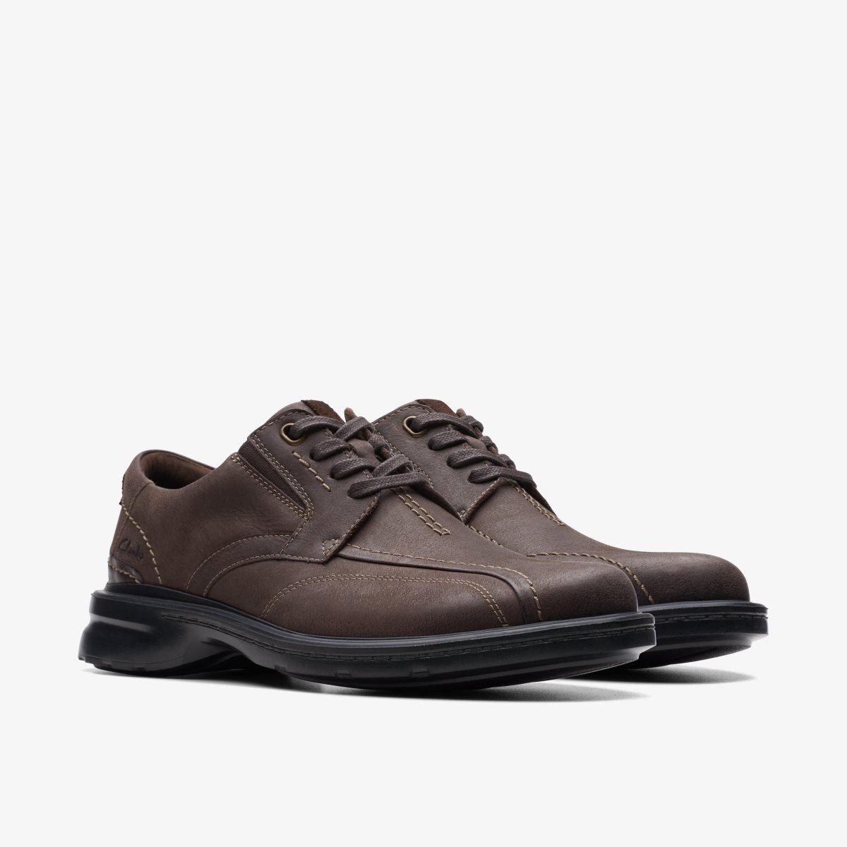 Clarks Gessler Lace Dark Brown Leather Dark Brown | TV0971283