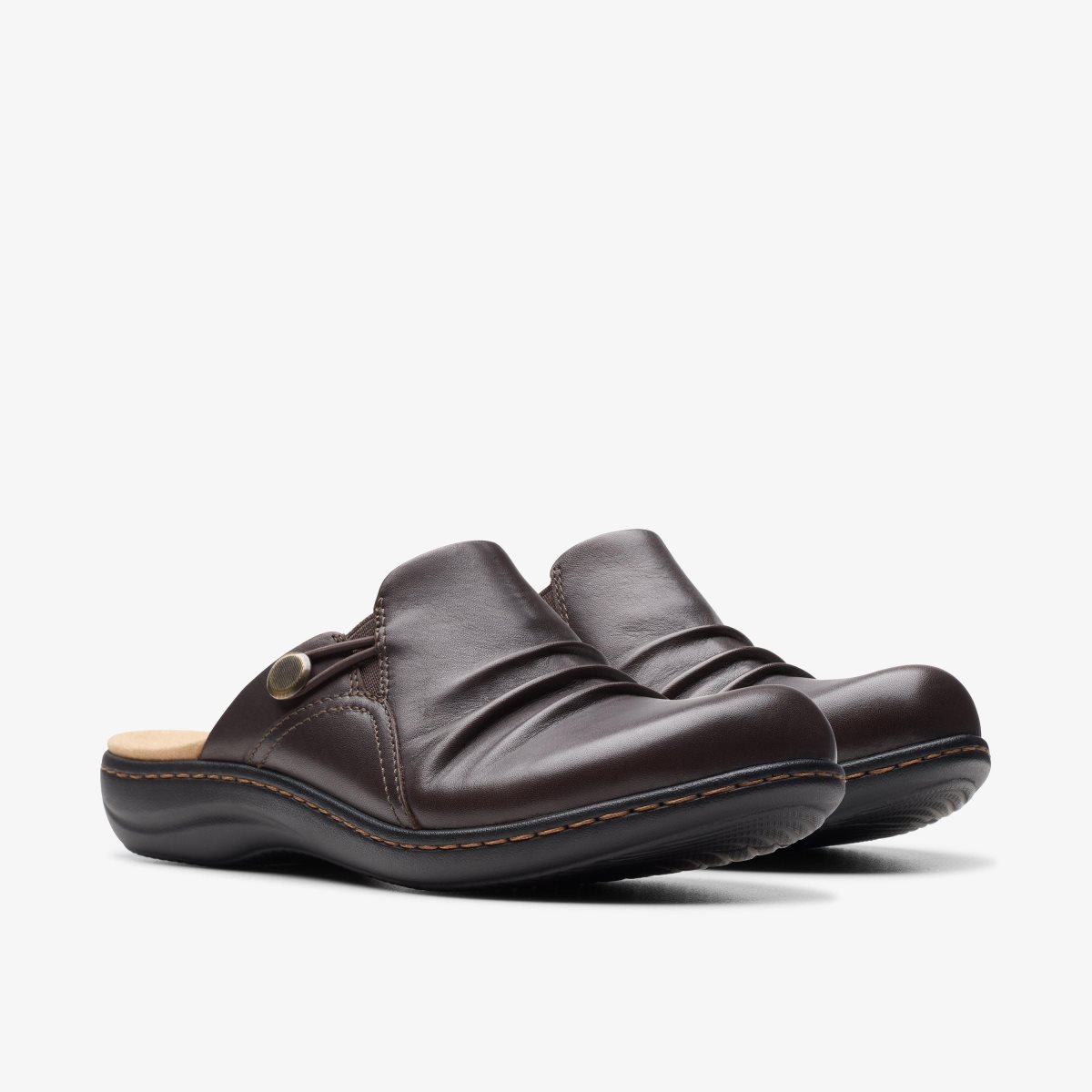 Clarks Laurieann Bay Dark Brown Leather Dark Brown | OM1529867