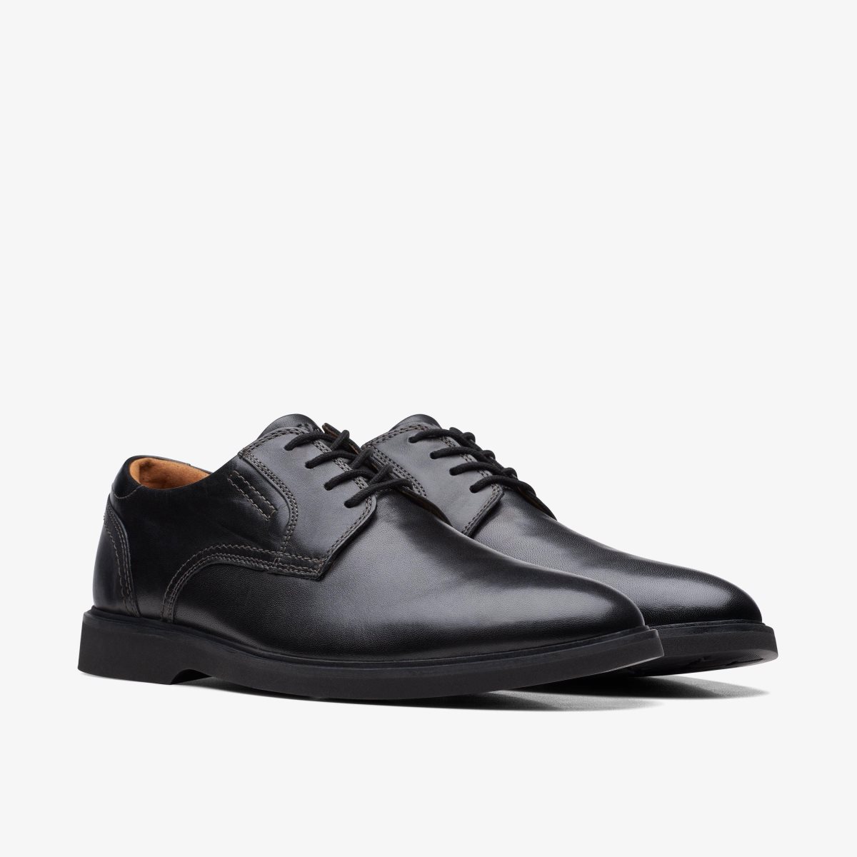 Clarks Malwood Lace Black Leather Black | ZM4761203