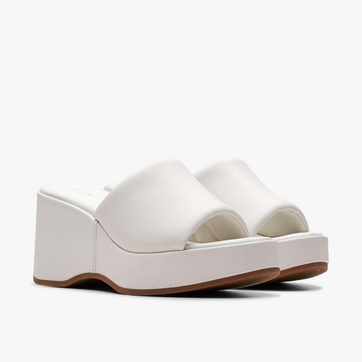 Clarks Manon Glide Off White Leather White | NH6215783