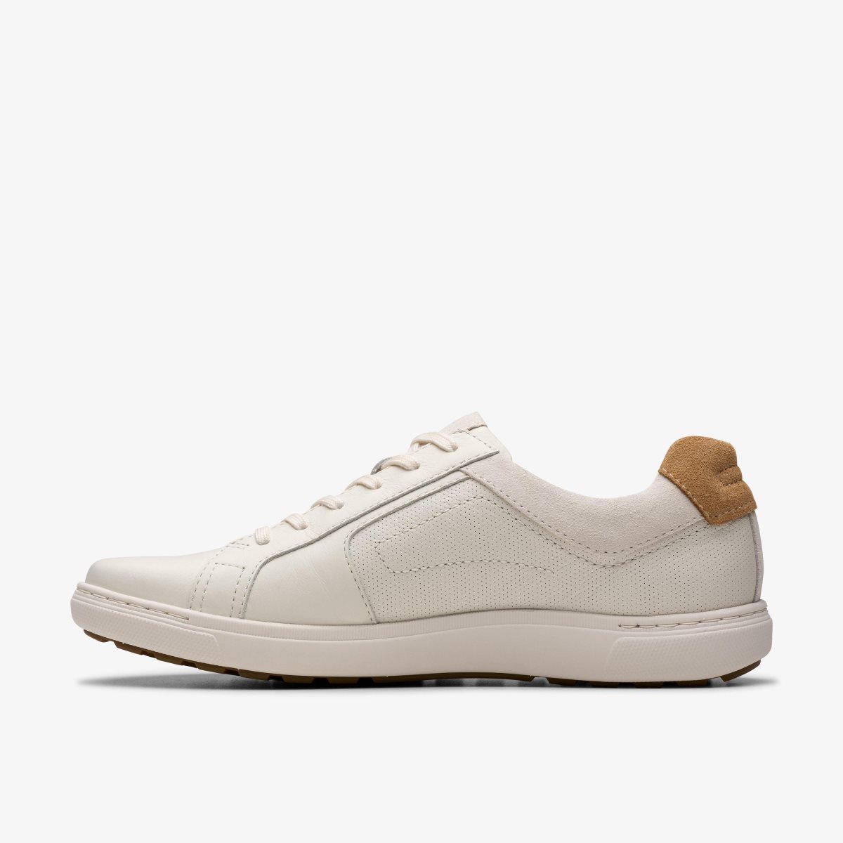 Clarks Mapstone Lace White Leather White | ZH9846730