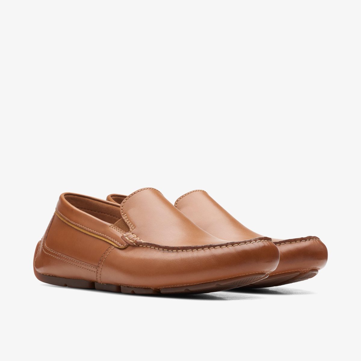 Clarks Markman Plain Tan Leather Brown | MD1263405