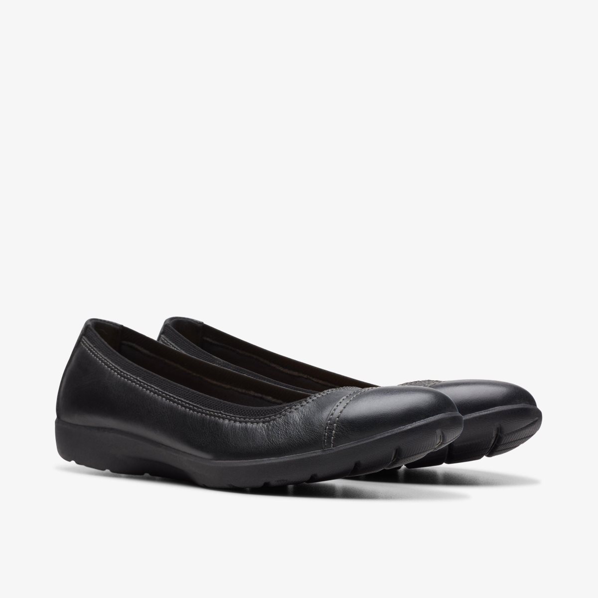 Clarks Meadow Opal Black Leather Black | AS9234617