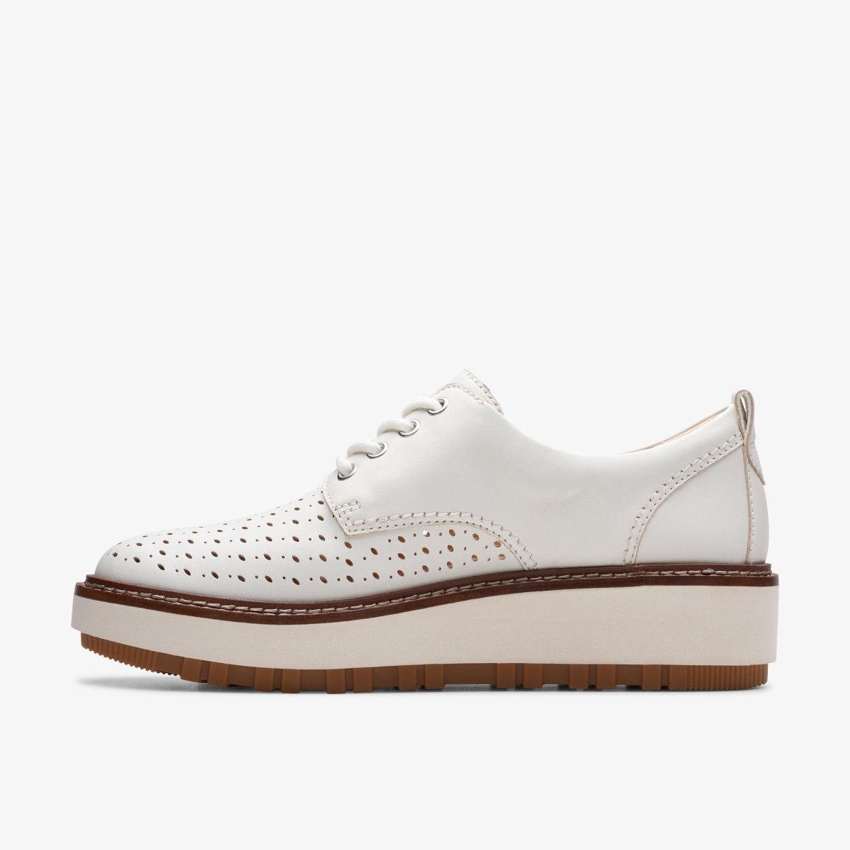 Clarks Orianna Move Off White Leather White | DX9751834