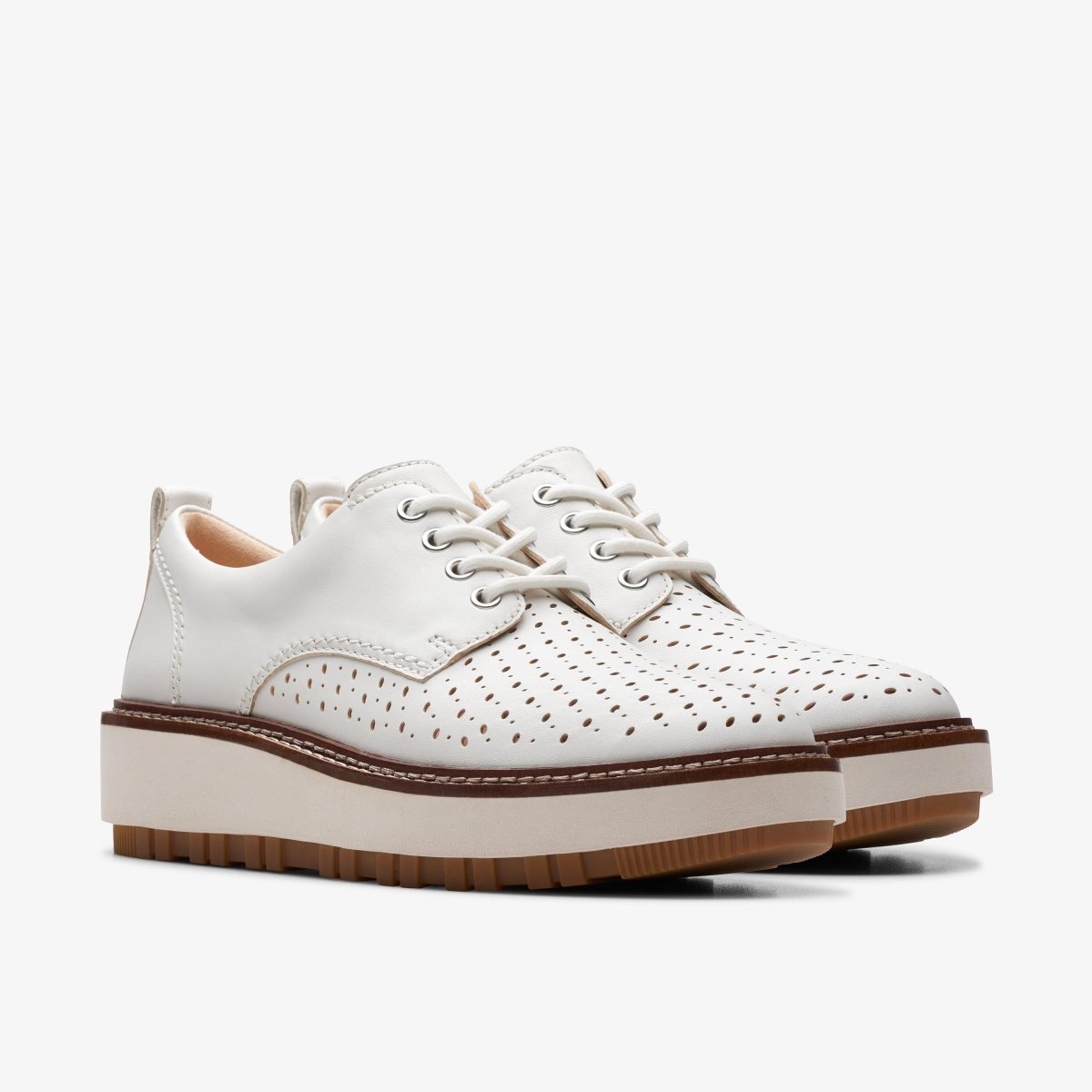 Clarks Orianna Move Off White Leather White | DX9751834