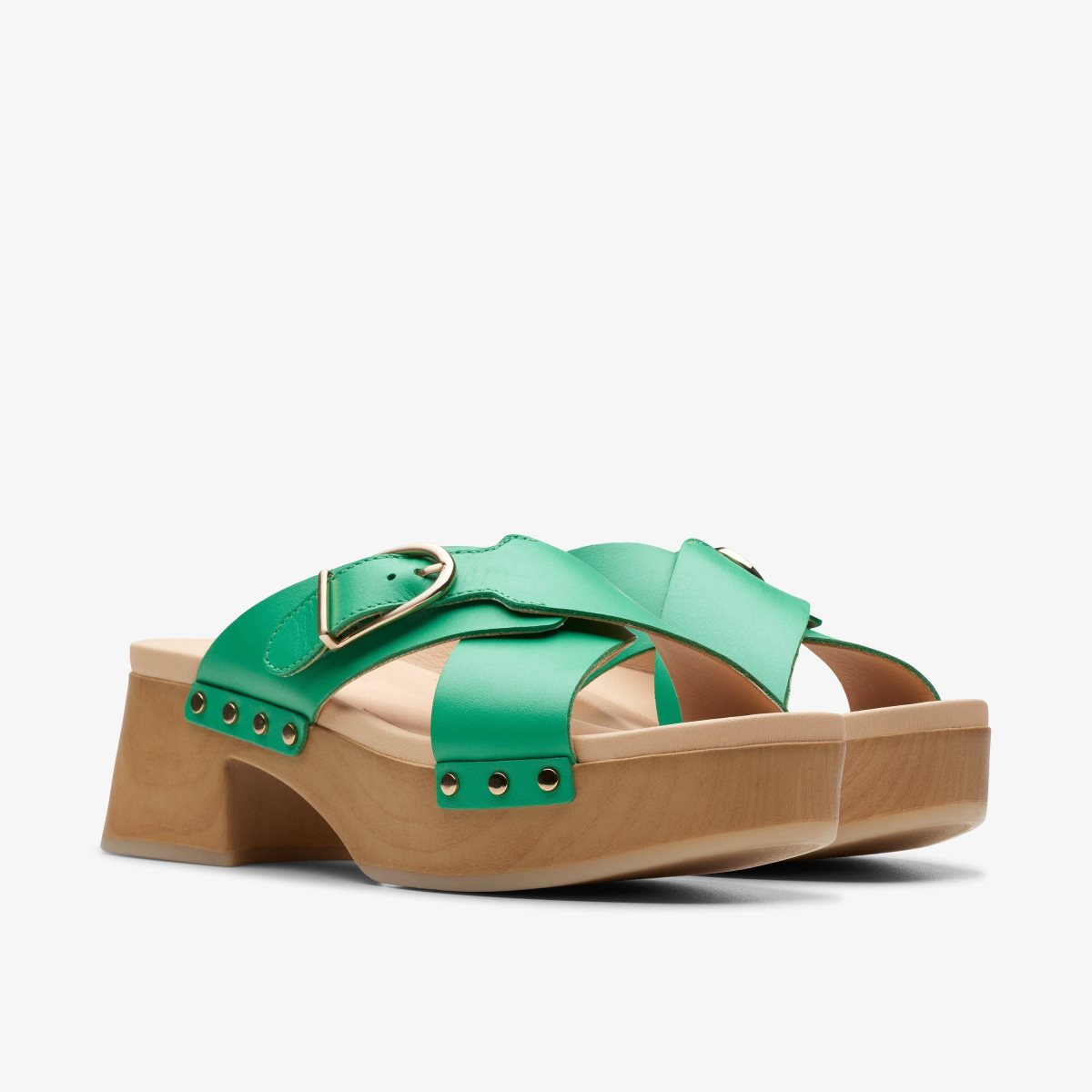 Clarks Sivanne Walk Green Leather Green | SE0184972