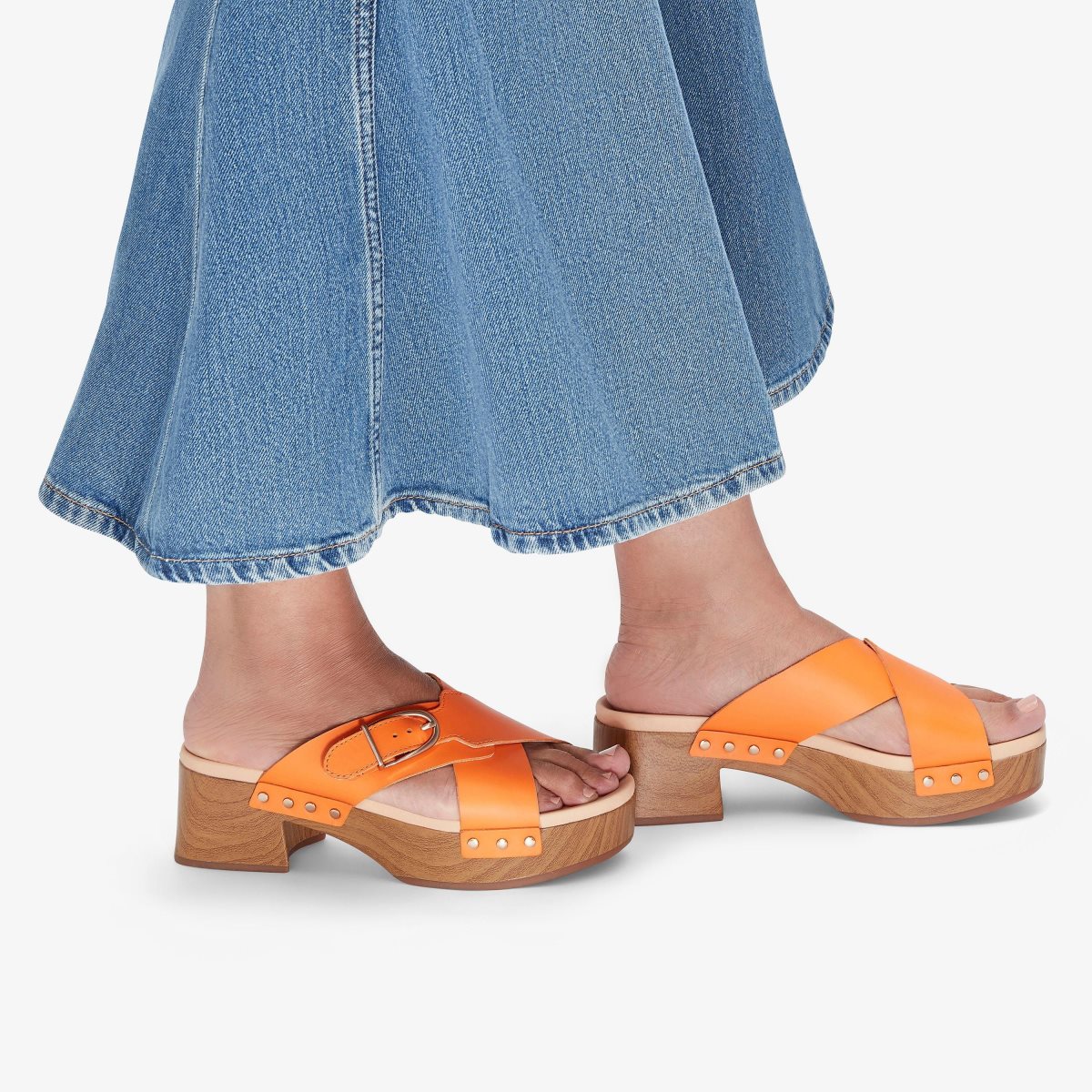 Clarks Sivanne Walk Orange Leather Orange | IG4701286