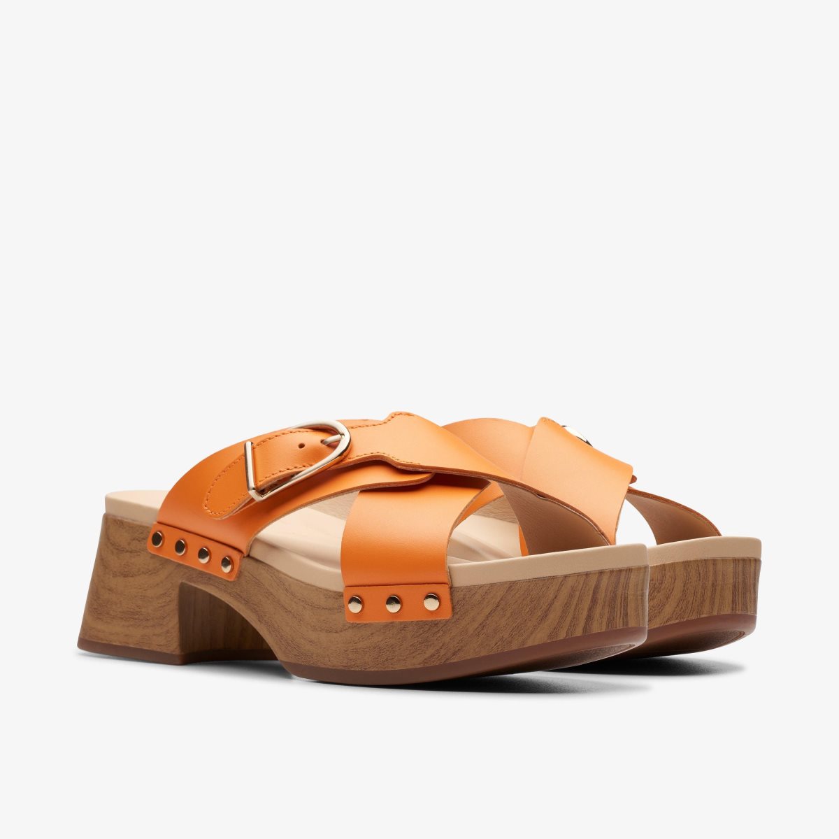 Clarks Sivanne Walk Orange Leather Orange | IG4701286