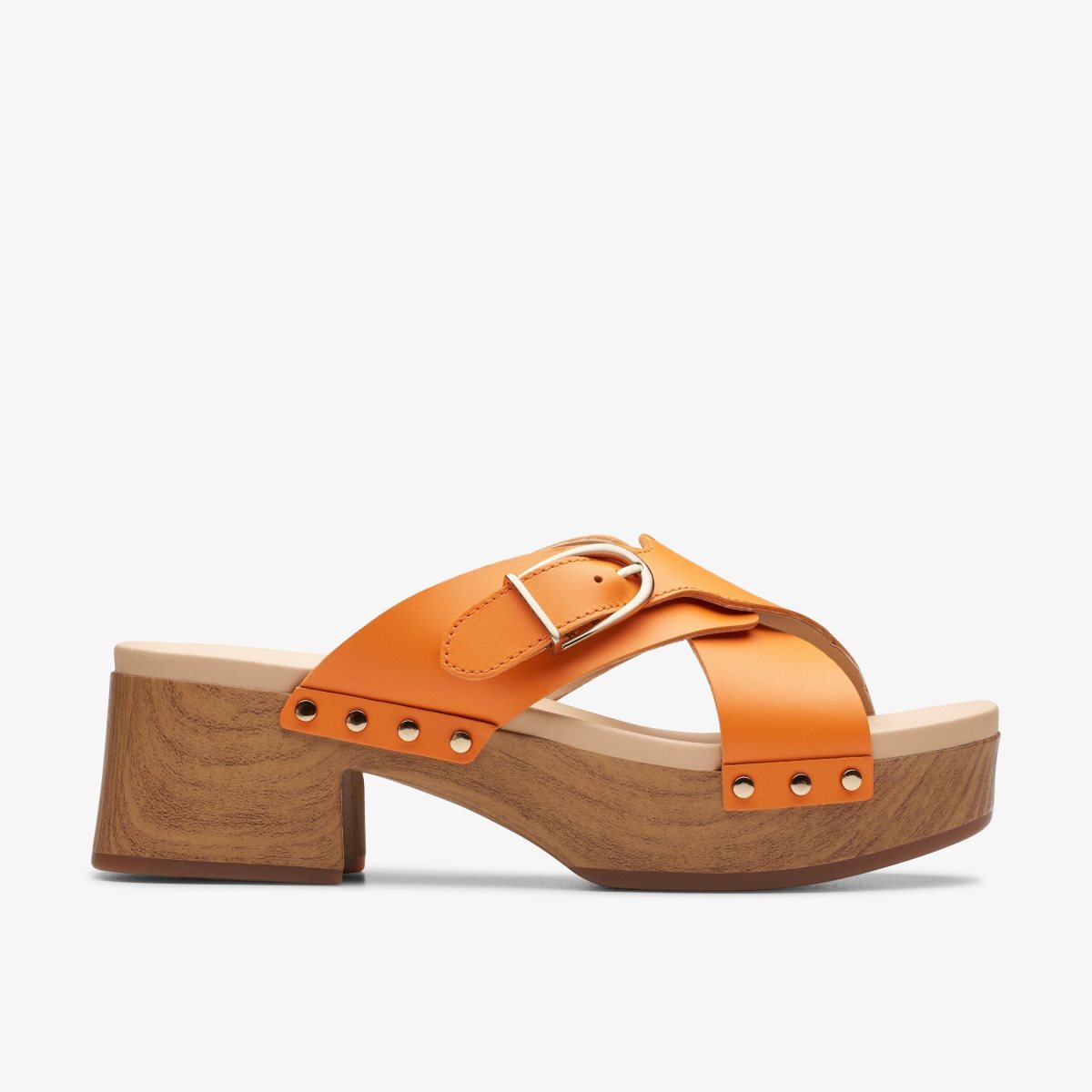 Clarks Sivanne Walk Orange Leather Orange | IG4701286