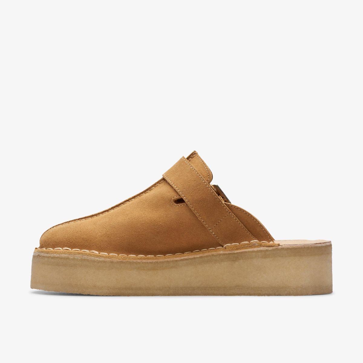 Clarks Trek Wedge Mule Mid Tan Suede Brown | EF6012794