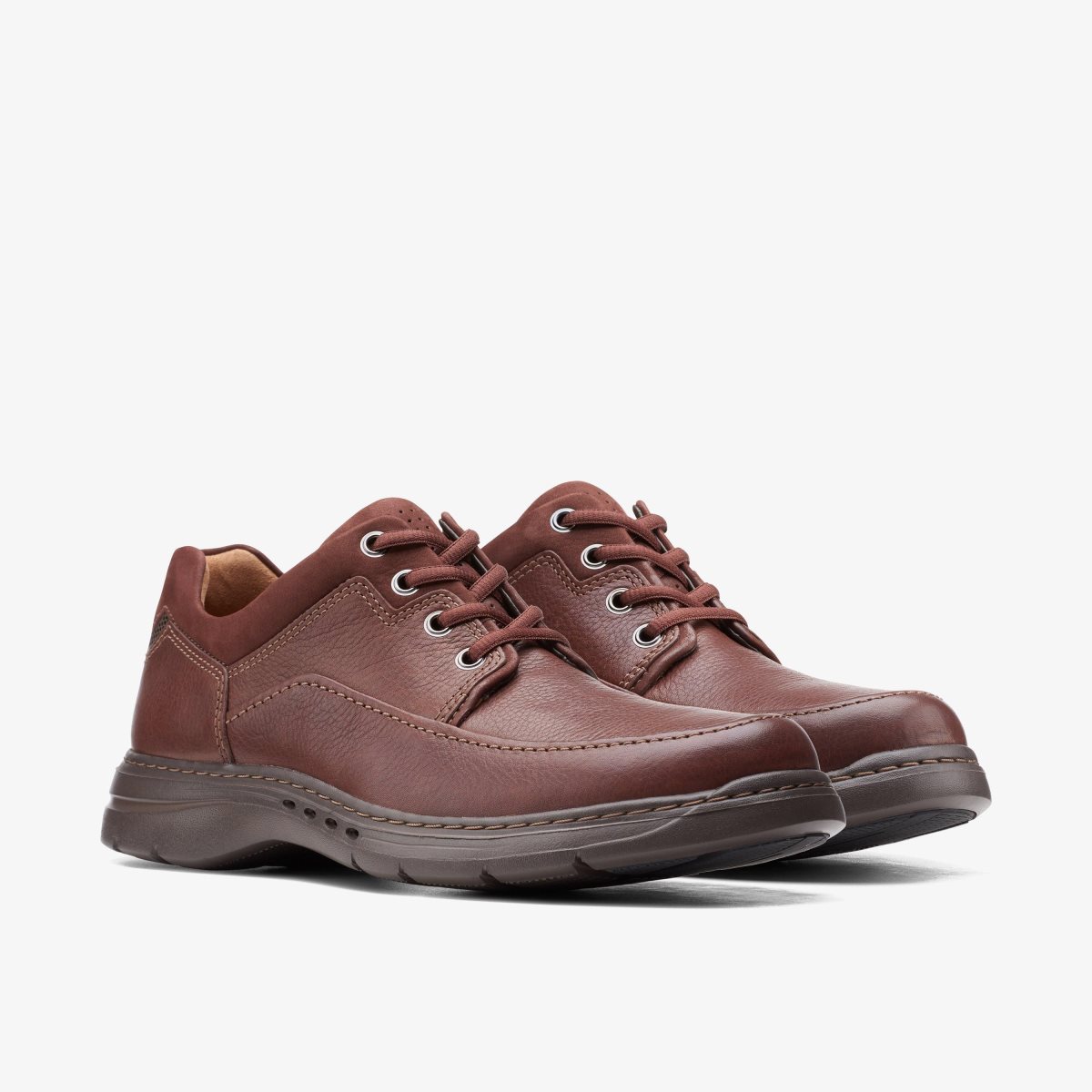 Clarks Un Brawley Lace Mahogany Leather Mahogany | XM2065314