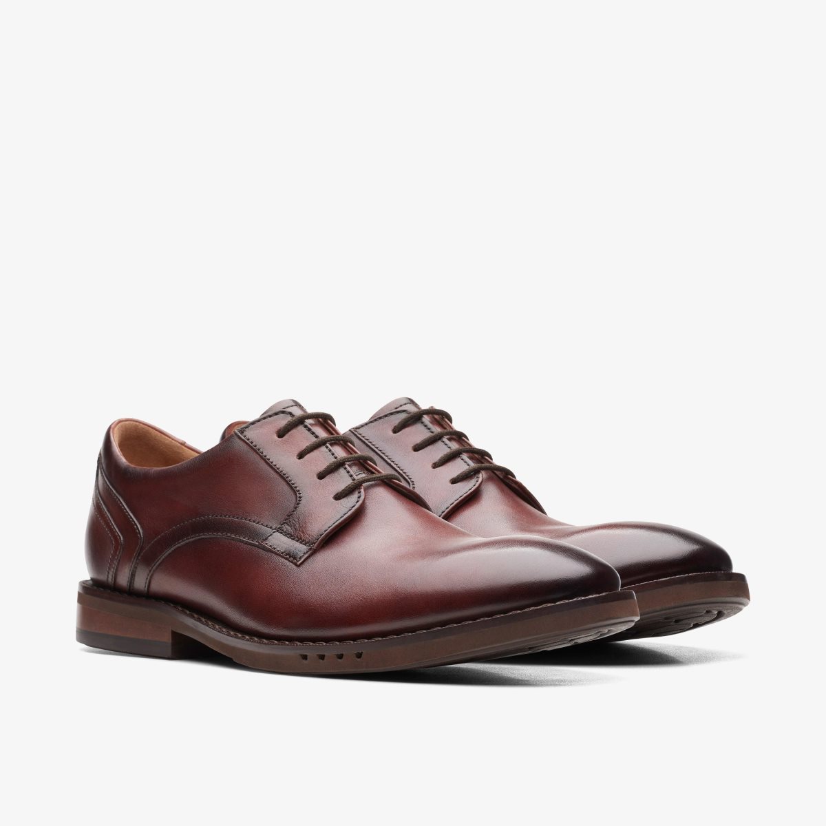 Clarks Un Hugh Lace Brown Leather Brown | LX9610435