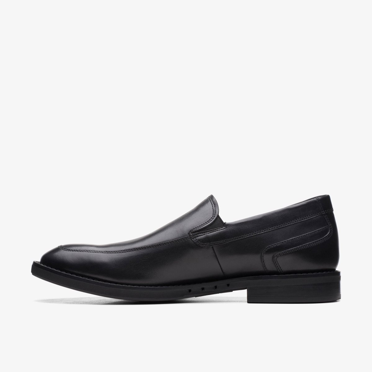 Clarks Un Hugh Step Black Leather Black | KX4703125