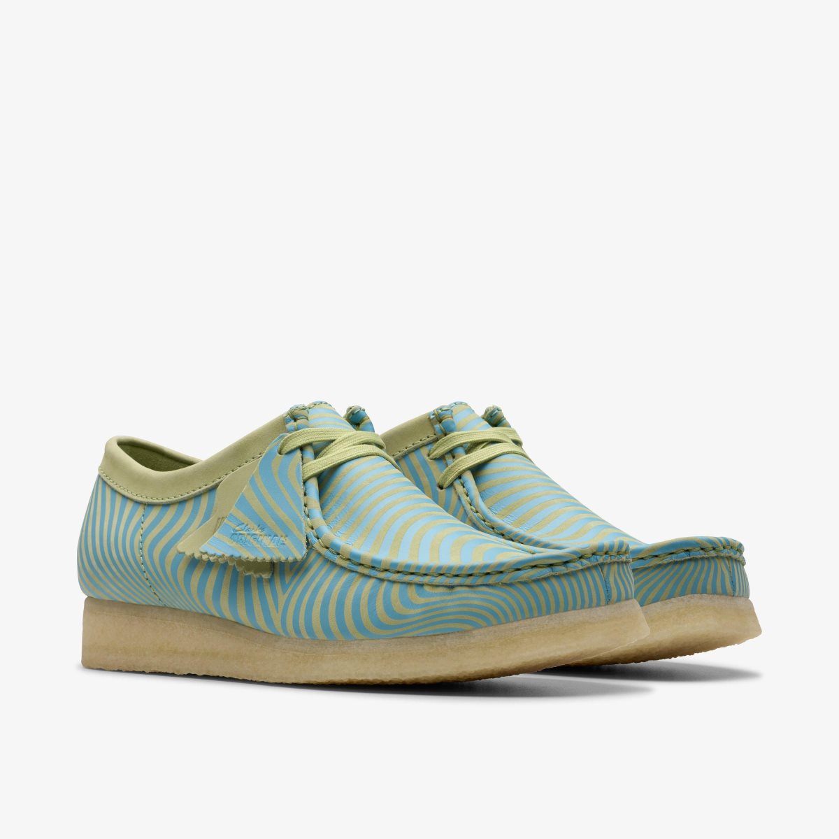 Clarks Wallabee Blue/Lime Print Blue / Light Green | IC1937860