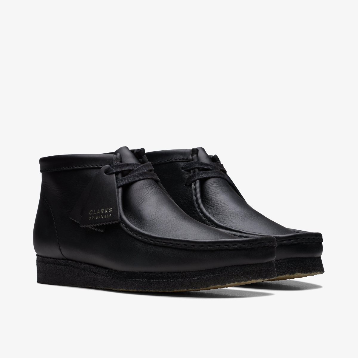 Clarks Wallabee Boot Black Leather Black | KX9728105