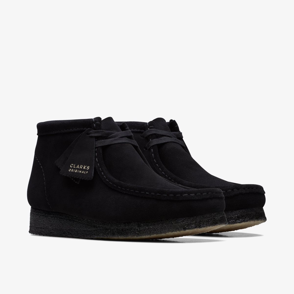 Clarks Wallabee Boot Black Suede Black | TN4297036