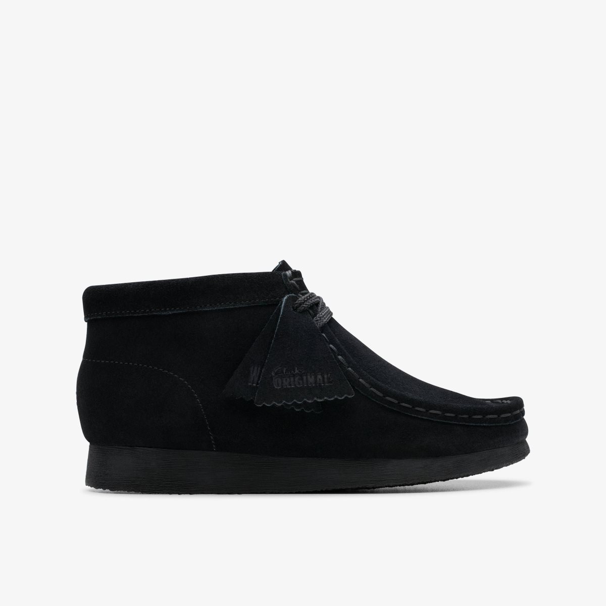 Clarks Wallabee Boot Older Black Suede Black | YX5380746