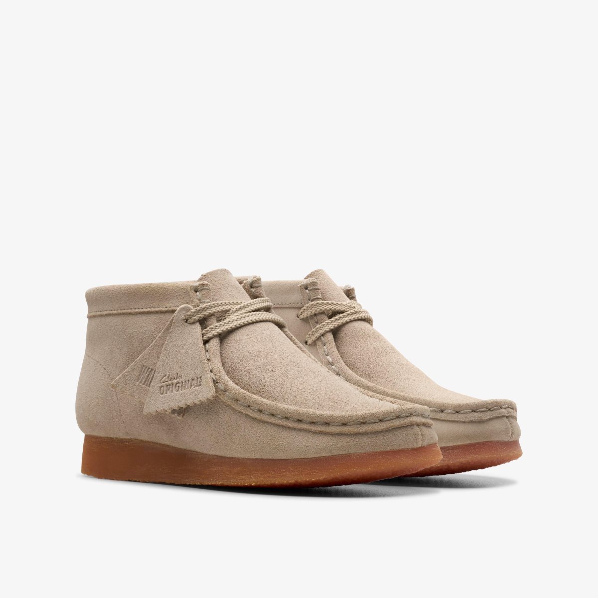 Clarks Wallabee Boot Older Sand Brown | JM9835742