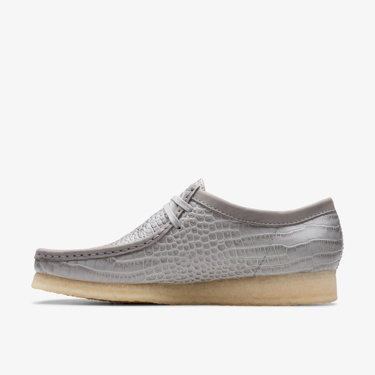 Clarks Wallabee Grey Crocodile Print Grey | HA2453769